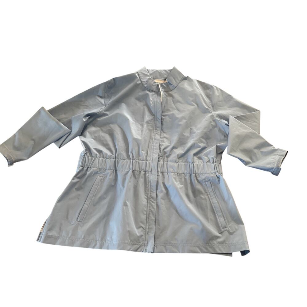 FootJoy Light Blue Women's Golf Rain Jacket XL Zip Pockets Elastic Waist